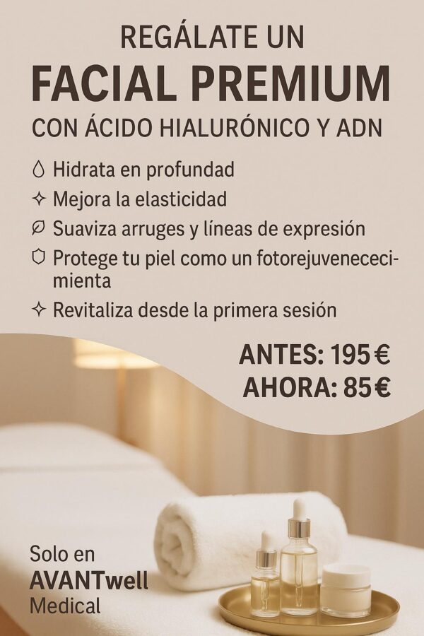 ¡OFERTA VERANO! Facial Premium con Ácido Hialurónico y ADN